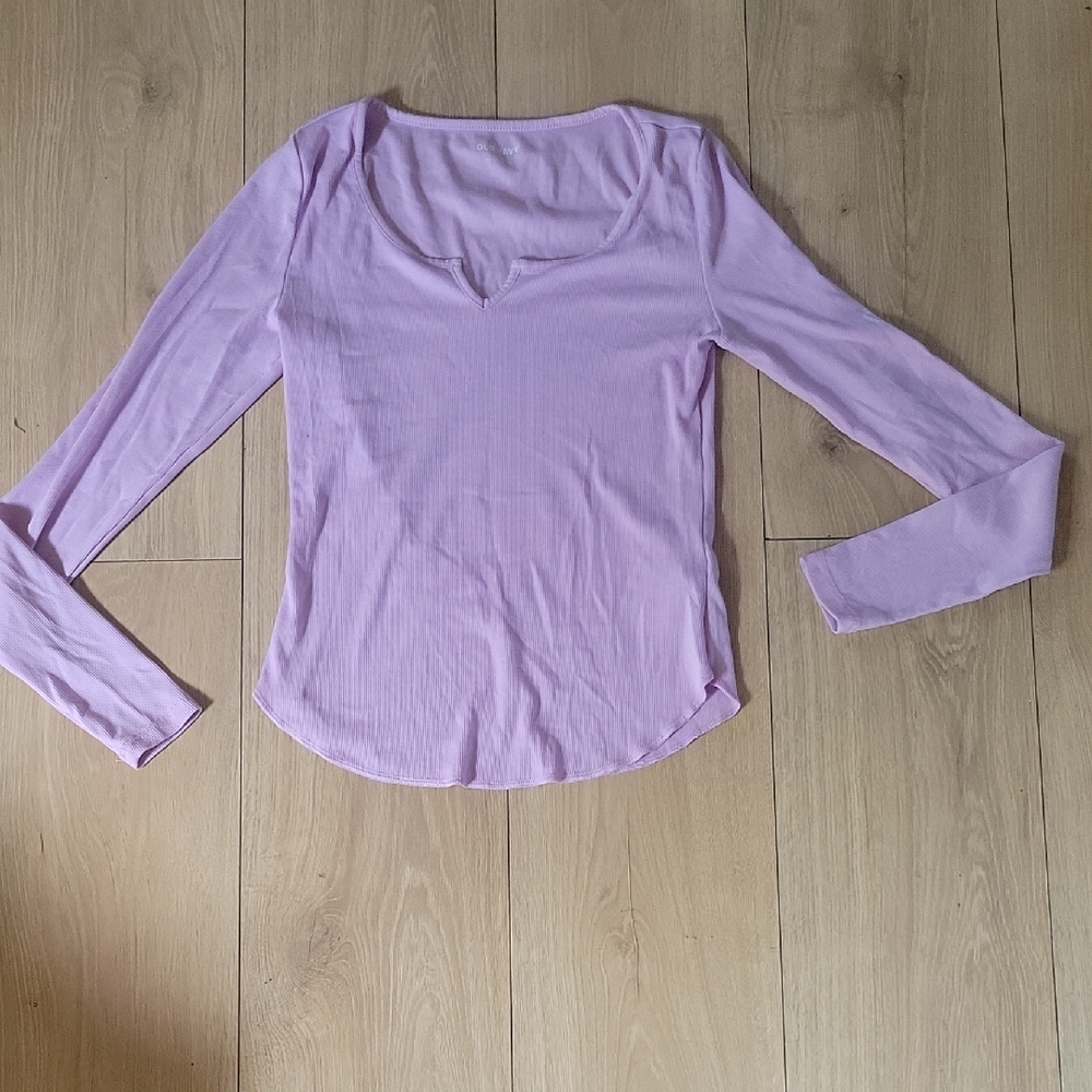 Old Navy Light Purple Long Sleeve Women's Blouse